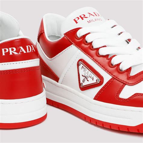 dark red prada sneakers|Prada red sole shoes.